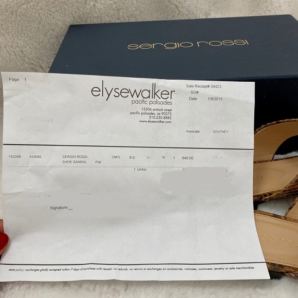 Sergio Rossi Snakeskin Flat Sandals. Size 8. - Picture 13 of 13